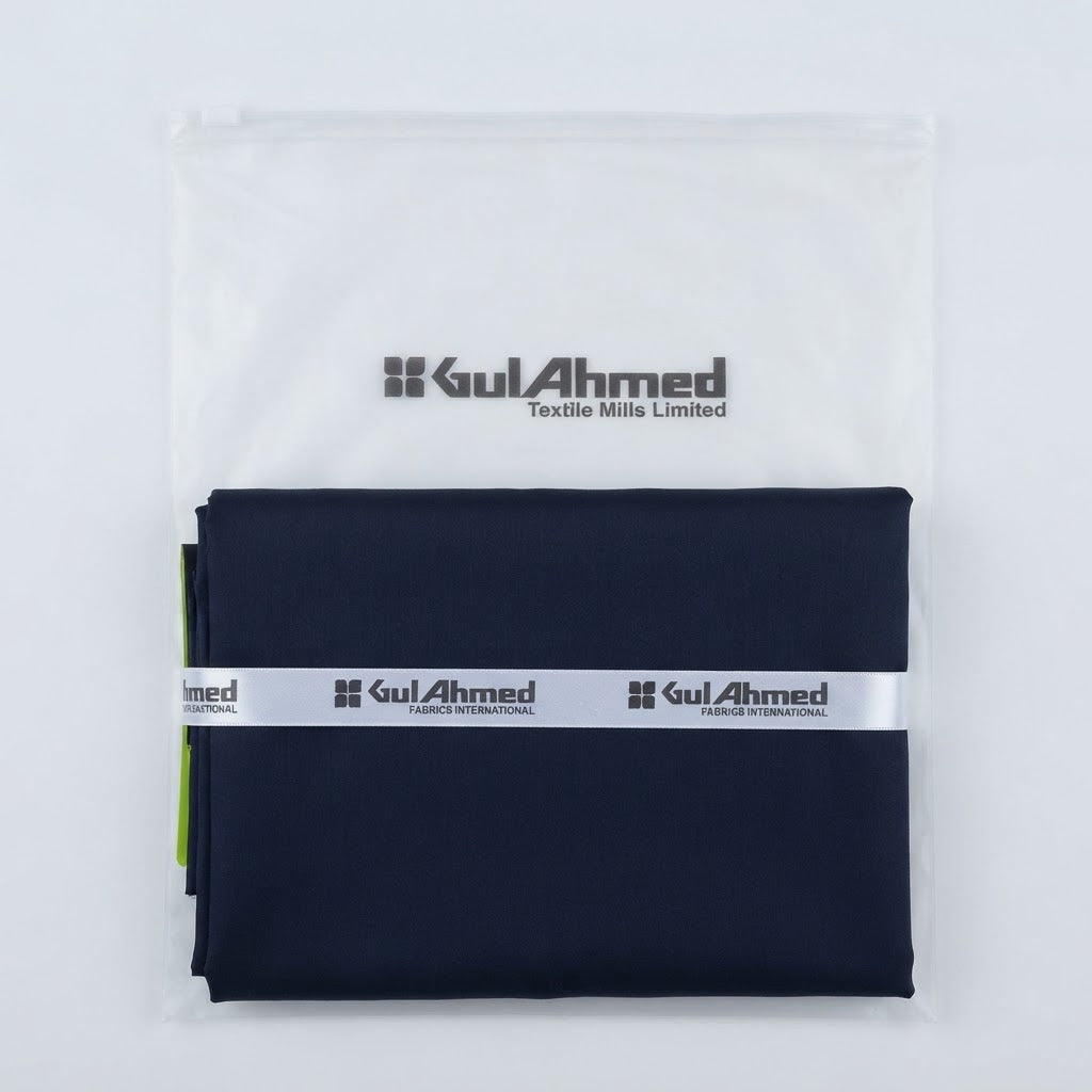 Gul Ahmed Men's Unstitched Navy Blue Shalwar Kameez Fabric - Affordable Range