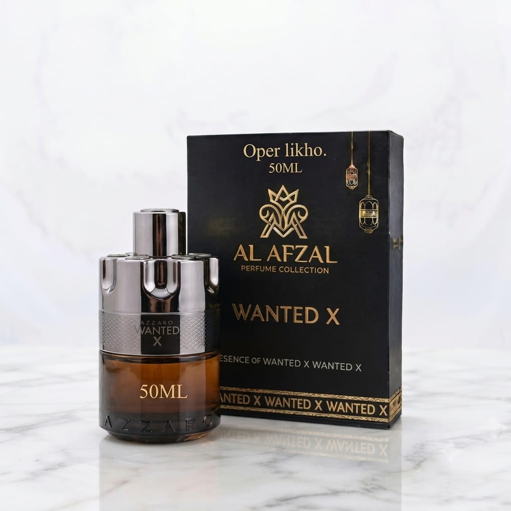Al Afzal 'Wanted X' Eau De Parfum – Bold & Long-Lasting Men's Fragrance 50ML